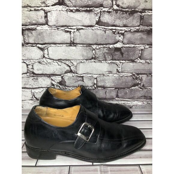 Toto Black Leather Monk Buckle Strap Loafers Dress Shoes Men’s Sz 10.5M US/44EU main image 13
